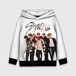 Толстовка-худи детская Stray Kids white background, цвет: 3D-черный