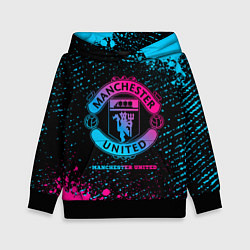 Толстовка-худи детская Manchester United - neon gradient, цвет: 3D-черный