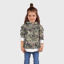 Толстовка-худи детская Мануловый камуфляж, цвет: 3D-белый — фото 2
