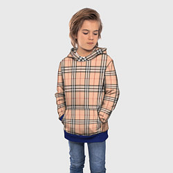 Толстовка-худи детская Королевский тартан, цвет: 3D-синий — фото 2