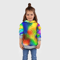 Толстовка-худи детская Разноцветная абстрактная композиция, цвет: 3D-меланж — фото 2