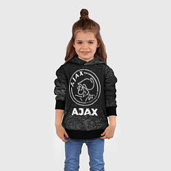 Толстовка-худи детская Ajax с потертостями на темном фоне, цвет: 3D-черный — фото 2