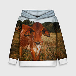 Детская толстовка Коровка на поле