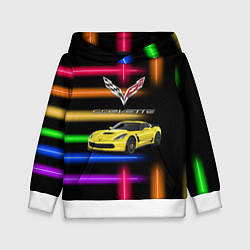 Толстовка-худи детская Chevrolet Corvette - гоночная команда - Motorsport, цвет: 3D-белый