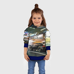 Толстовка-худи детская Lexus - скорость режим, цвет: 3D-синий — фото 2
