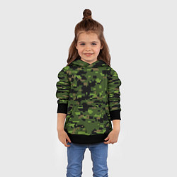 Толстовка-худи детская Камуфляж лесной пиксель, цвет: 3D-черный — фото 2