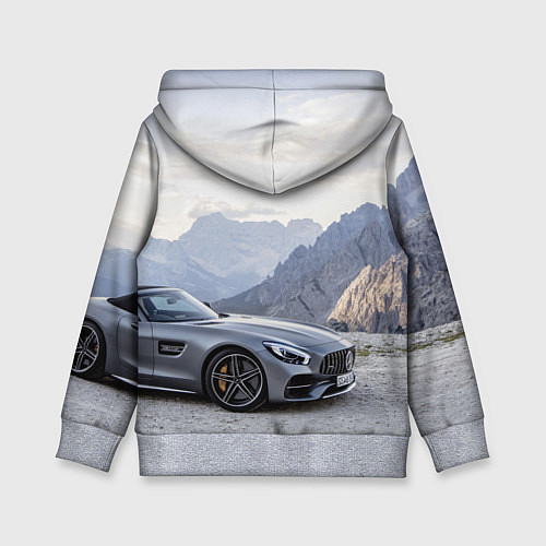 Детская толстовка Mercedes AMG V8 Biturbo cabriolet - mountains / 3D-Меланж – фото 2