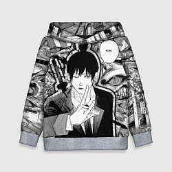 Толстовка-худи детская Аки Человек Бензопила, цвет: 3D-меланж