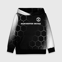 Толстовка-худи детская Manchester United sport на темном фоне: символ све, цвет: 3D-черный