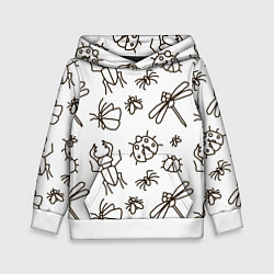 Толстовка-худи детская Bugs pattern, цвет: 3D-белый