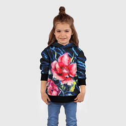 Толстовка-худи детская Пион, цвет: 3D-черный — фото 2