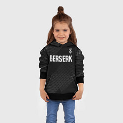 Толстовка-худи детская Berserk glitch на темном фоне: символ сверху, цвет: 3D-черный — фото 2
