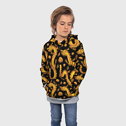 Толстовка-худи детская Golden dragons, цвет: 3D-меланж — фото 2