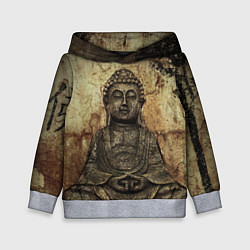 Толстовка-худи детская Статуя Будды, цвет: 3D-меланж