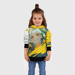 Толстовка-худи детская Киберпанк: Бегущие по краю Ребекка, цвет: 3D-черный — фото 2