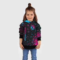 Толстовка-худи детская Dongfeng - neon gradient: надпись, символ, цвет: 3D-черный — фото 2