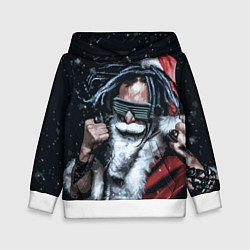 Толстовка-худи детская Cool Santa Rastaman, цвет: 3D-белый