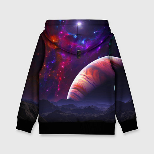 Детская толстовка Бесконечное космическое пространство - Планета / 3D-Черный – фото 2