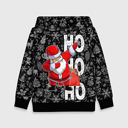 Толстовка-худи детская Santa Claus, dabbing, through the snow, цвет: 3D-черный