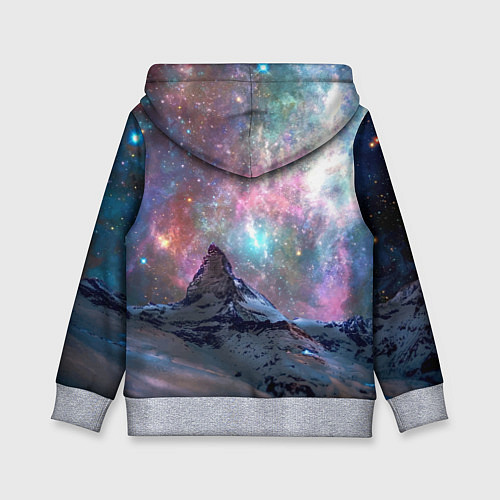 Детская толстовка Снежная вершина и бесконечное космическое простран / 3D-Меланж – фото 2