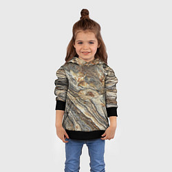 Толстовка-худи детская Камень stone, цвет: 3D-черный — фото 2
