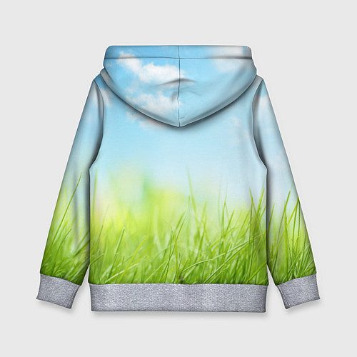 Детская толстовка Зелень и небо / 3D-Меланж – фото 2