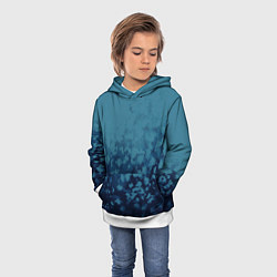 Толстовка-худи детская Абстракция синий, цвет: 3D-белый — фото 2