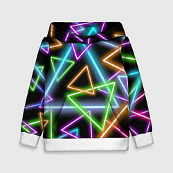 Детская толстовка Неоновые треугольники - текстура