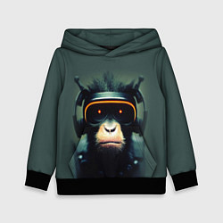 Толстовка-худи детская Кибер-обезьяна, цвет: 3D-черный