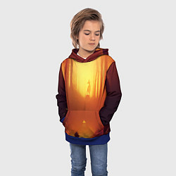 Толстовка-худи детская Темная ведьма колдует в жутком лесу, цвет: 3D-синий — фото 2