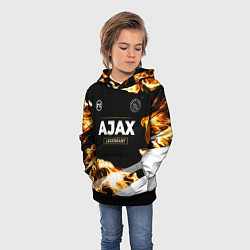 Толстовка-худи детская Ajax legendary sport fire, цвет: 3D-черный — фото 2