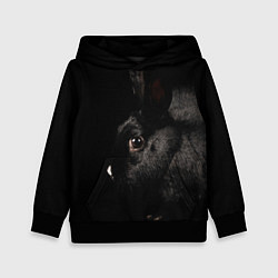Толстовка-худи детская Чёрный большой кролик, цвет: 3D-черный