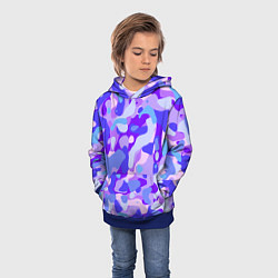 Толстовка-худи детская Ультрафиолетовая абстракция, цвет: 3D-синий — фото 2