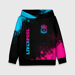 Толстовка-худи детская Liverpool - neon gradient: надпись, символ, цвет: 3D-черный