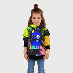 Толстовка-худи детская Rainbow Friends - Blue, цвет: 3D-черный — фото 2