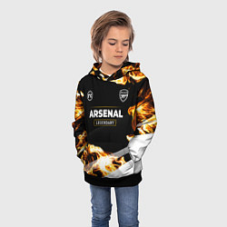 Толстовка-худи детская Arsenal legendary sport fire, цвет: 3D-черный — фото 2