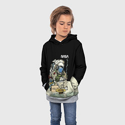 Толстовка-худи детская NASA - Help! Astronaut - Joke, цвет: 3D-меланж — фото 2