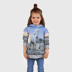 Толстовка-худи детская Белый конь, цвет: 3D-меланж — фото 2