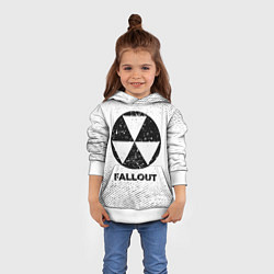 Толстовка-худи детская Fallout с потертостями на светлом фоне, цвет: 3D-белый — фото 2