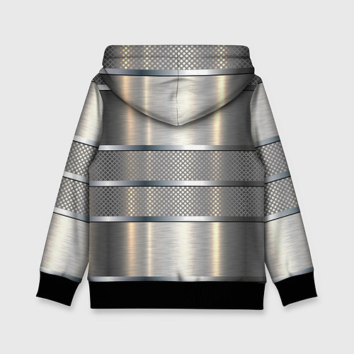 Детская толстовка Металлические полосы - текстура алюминия / 3D-Черный – фото 2