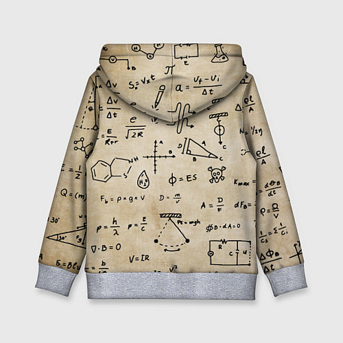 Детская толстовка Научные формулы на старой бумаге / 3D-Меланж – фото 2