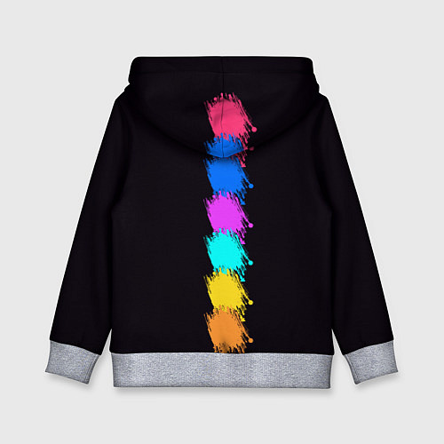 Детская толстовка Нейросеть - девушка киборг в неоновом свечении / 3D-Меланж – фото 2