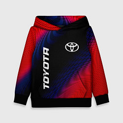 Толстовка-худи детская Toyota красный карбон, цвет: 3D-черный