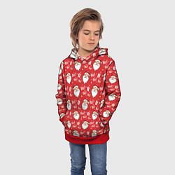 Толстовка-худи детская Дед Мороз - Санта Клаус, цвет: 3D-красный — фото 2