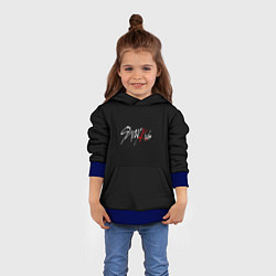Толстовка-худи детская Stray Kids white logo, цвет: 3D-синий — фото 2