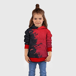 Толстовка-худи детская Черное и красное, цвет: 3D-красный — фото 2