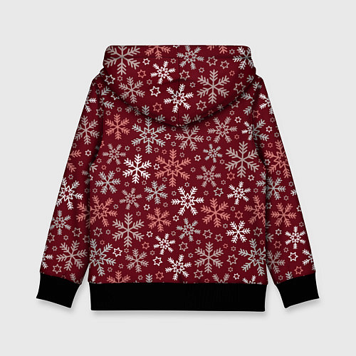 Детская толстовка Новогодний узор из снежинок / 3D-Черный – фото 2