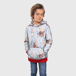 Толстовка-худи детская Поиграем в снежки, цвет: 3D-красный — фото 2