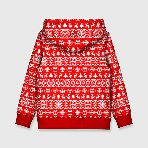 Детская толстовка New Years winter pattern / 3D-Красный – фото 2