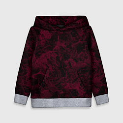 Детская толстовка Черный и бордовый мраморный узор